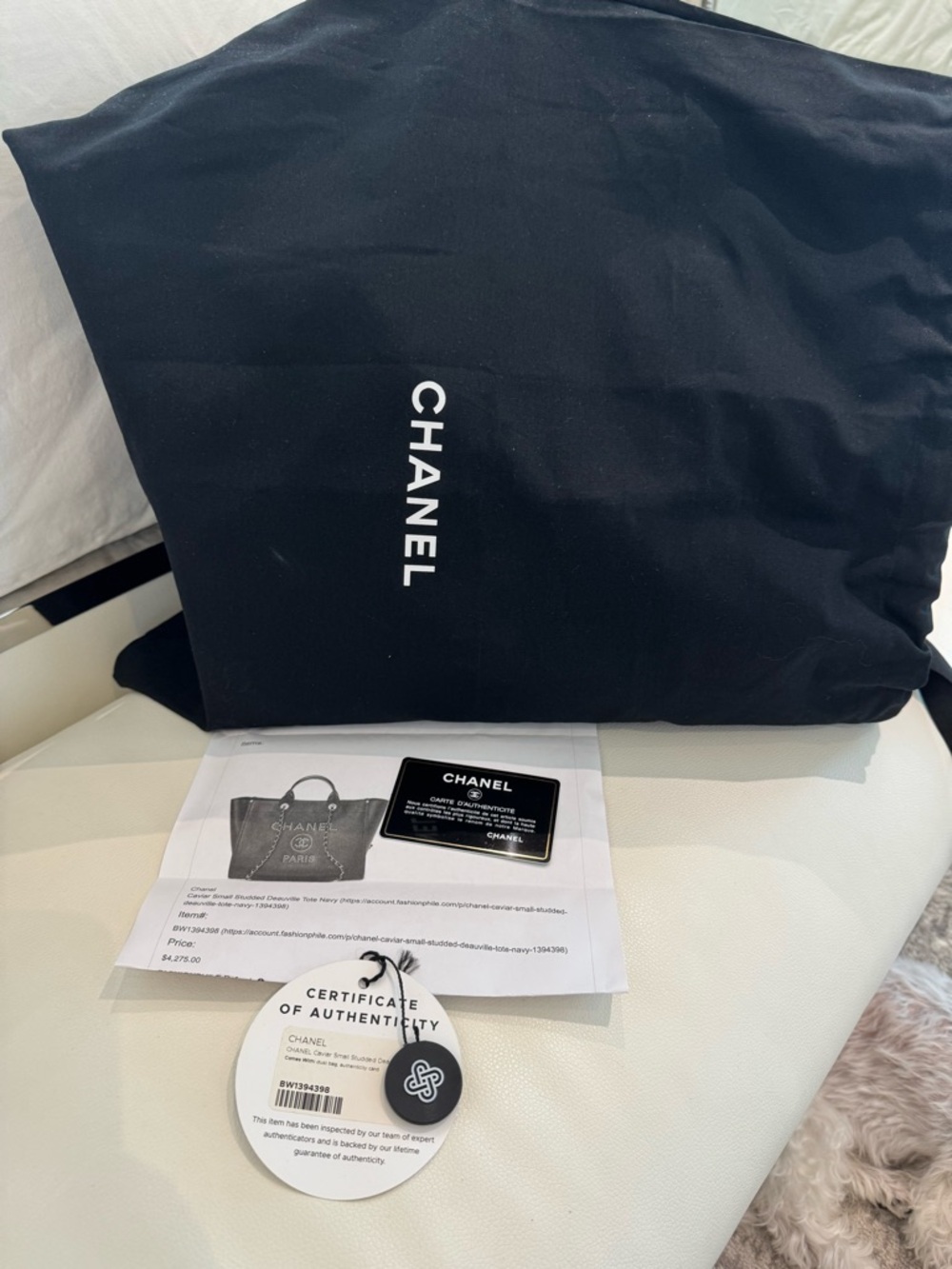 Chanel Caviar Small Studded Deauville Tote Navy - Picture 2 of 16
